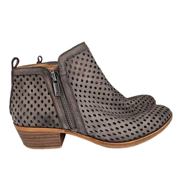Lucky Brand Basel Ankle Booties Mesh Taupe 7 - Picture 1 of 8